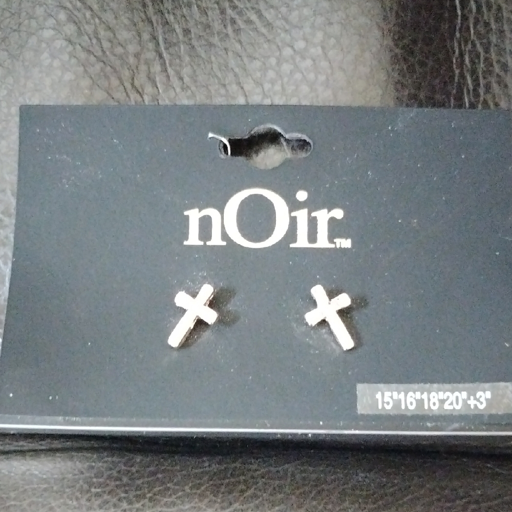 nOir Jewelry Gold Cross Earrings Minimalist Studs